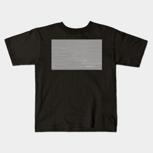 Checkboard Artwork Pattern Black White Kids T-Shirt by Merchsides